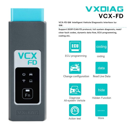 2024 VXDIAG VCX FD OBDII Scanner for GM Supports CAN FD Protocol