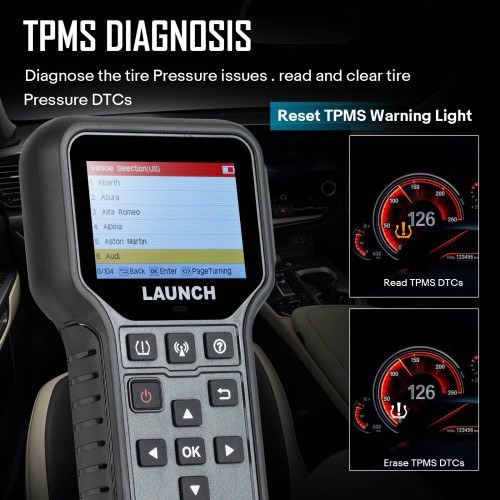 2024 LAUNCH CRT5011E TPMS Activation, Relearn, Program and Diagnostic Tool 315MHz 433MHz Same as TSGUN Lifetime Free Update