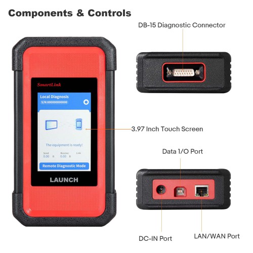 LAUNCH X431 PRO3S+ SmartLink HD Diesel Gasoline 12V 24V Bi-Directional Scan Tool Supports ECU Coding CANFD DOIP, Topology, FCA SGW