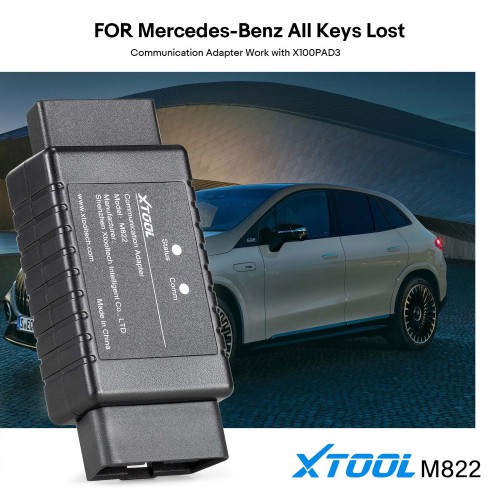 2024 XTOOL M821 Adapter Benz All Keys Lost Fast Calculation Adapter for D8/ D8BT/ D9/ D9 Pro /X100 Pad3/X100 Max/ A80/ A80 Pro/ IP819 with KC501