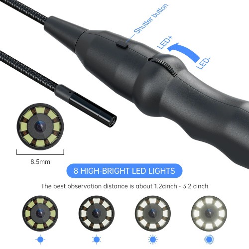 XTOOL XV200 HD Inspection Endoscope Waterproof 8.5mm Camera Micro 8 LED For D9S X100MAX D8W Replace XV100