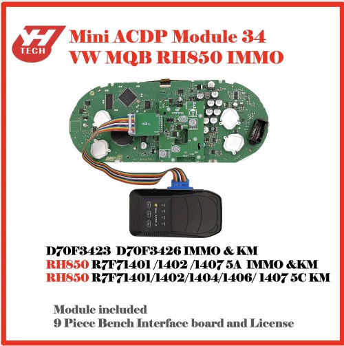 2024 Yanhua Mini ACDP Module 34 for MQB 5A 5C RH850 Cluster IMMO Mileage on Bench (For Customer without Module 33)