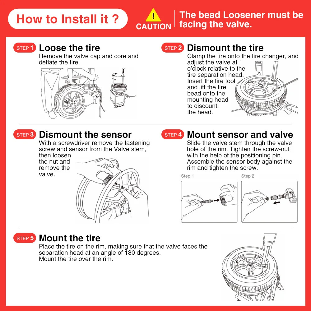 how to install Launch LTR-03 TPMS sensor