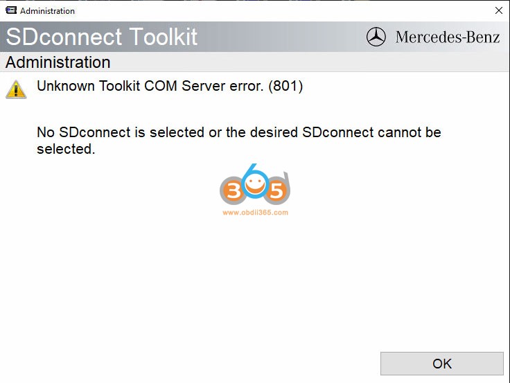 MB SD C4 ‘Unknown Toolkit COM Server Error 801’ 