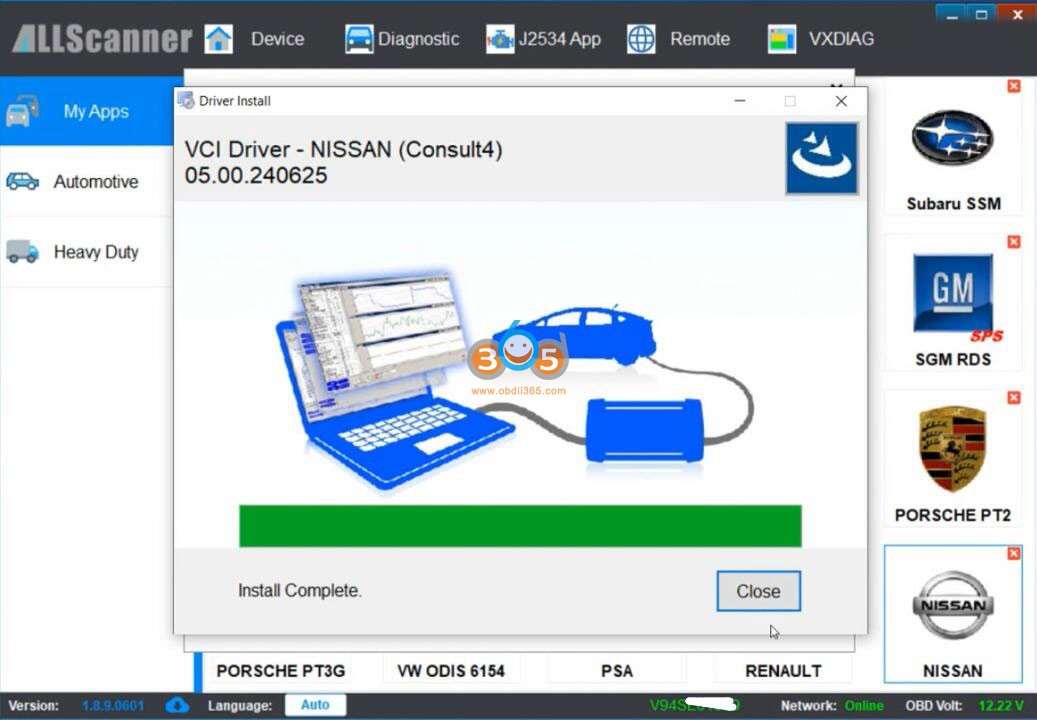 install vxdiag nissan v241 software 14
